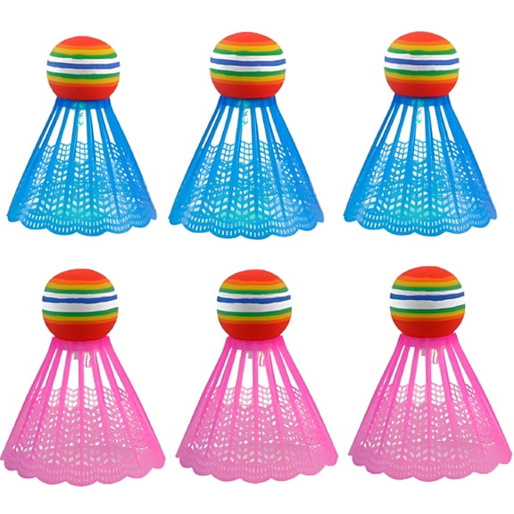 BESTSKY 6pcs LED Luminous Badminton, The Dark Nylon Birdie Ball Colorful Light Up Shuttlecock for Adults Outdoor Indoor Backyard Games Sports Training Practice