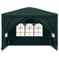 thumbnail image 3 of vidaXL Party Tent 9.8'x9.8' Green Outdoor Canopy with Side Panels Waterproof, 3 of 10