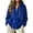 Blue, variant on TFEOQRY Womens Velour Hoodie Sweatshirt with Kangaroo Pocket Button Henley Long Sleeve Loose Casual Fall Winter Top
