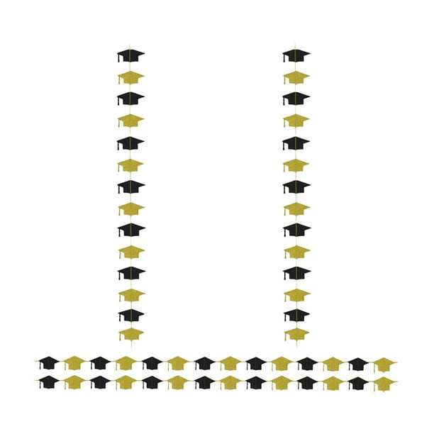 KAKOWELY 4 banderines de graduación, banderines con texto "Happy Graduation", birrete de graduación, guirnalda, decoración vintage para fiestas.