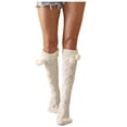 thumbnail image 2 of MSJUHEG Thigh High Stockings,Long Socks,Slouchy Socks,Boot Socks for Women,Scrunch Socks Women,Women Casual Solid Color Knitted Pattern Stockings B One Size, 2 of 6