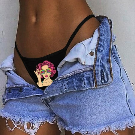 

Lingerie for Women Women S Funny Printing Plus Size Solid Color High Waist Underwear Nary