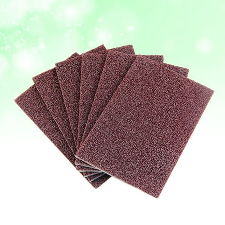 FOLOYORI 10Pcs Emery Cleaning Sponges Scrubbers Brown Rectangular for Kitchen Use 5.3x3.5x0.3in