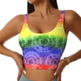thumbnail image 1 of Balery Colorful Tie Dye Sujetadores deportivos con espalda cruzada para mujer, acolchados, sin costuras, de alto impacto, ideales para yoga, gimnasio, entrenamiento y fitness.-XX-Large, 1 of 8