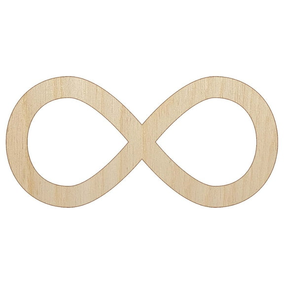 Infinity Symbol Solid Wood Shape Unfinished Piece Cutout Craft DIY Projects - 4.70 Inch Size - 1/8 Inch Thick