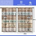 thumbnail image 3 of Farmhouse Country Rustic Kitchen Curtains - Retro Farm Wooden Rooster Vintage Style Animal Short Cafe Tier Curtains Decor for Dining Room Rod Pocket Window Drapes 36 Inch Length 2 Panels Set, 3 of 5
