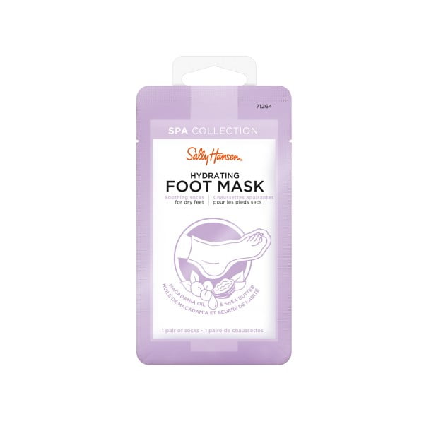 Sally Hansen Spa Collection Hydrating Foot Mask, Instant Dry Feet Remedy, 1 Pair, Foot Mask, Soft Feet, Infused with Vitamins and Nut Butters, Luxurious Spa Like Experience