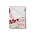 thumbnail image 2 of Ice Cream Soft Flannel Fleece Blanket, Retro Style Strawberry Ice Cream Logo in Soft Tones Homemade Pop Art, Cozy Plush for Indoor and Outdoor Use, 50" x 70", Hot Pink Maroon Cream, by Ambesonne, 2 of 5