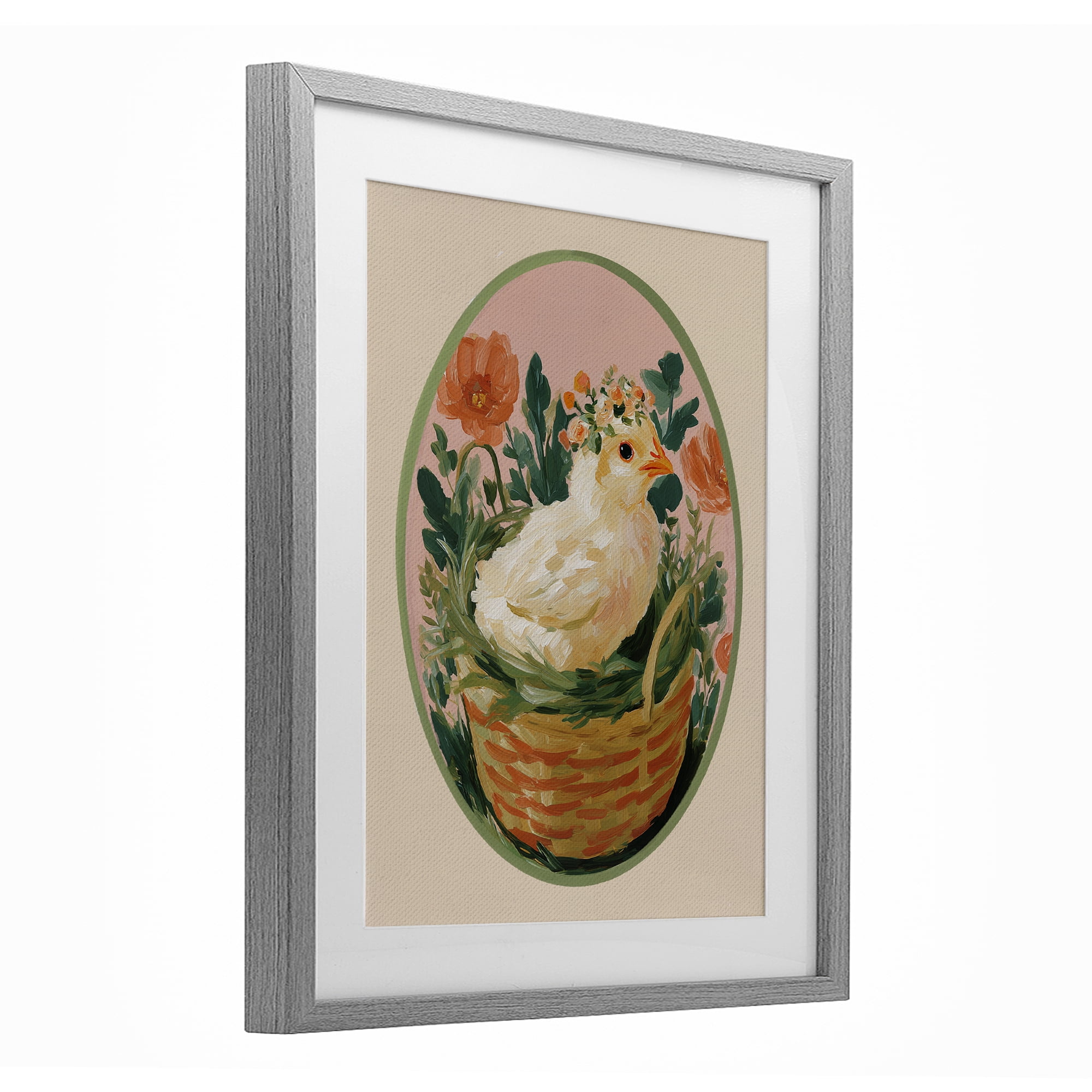 Stupell Industries Bloom Nest Chick Gray Framed Print Under Glass, design by Yen