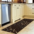 thumbnail image 2 of Ottomanson Leaf Bathroom Runner Rug 20" x 59" - Non Slip Low Pile Carpet, Brown, 2 of 13
