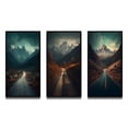 thumbnail image 2 of Designart "Misty Mountain Solitude Journey to the Summit" Meadow Framed Wall Art Set Of 3 - Blue Traditional Frame Canvas Set For Living Room Decor, 2 of 6