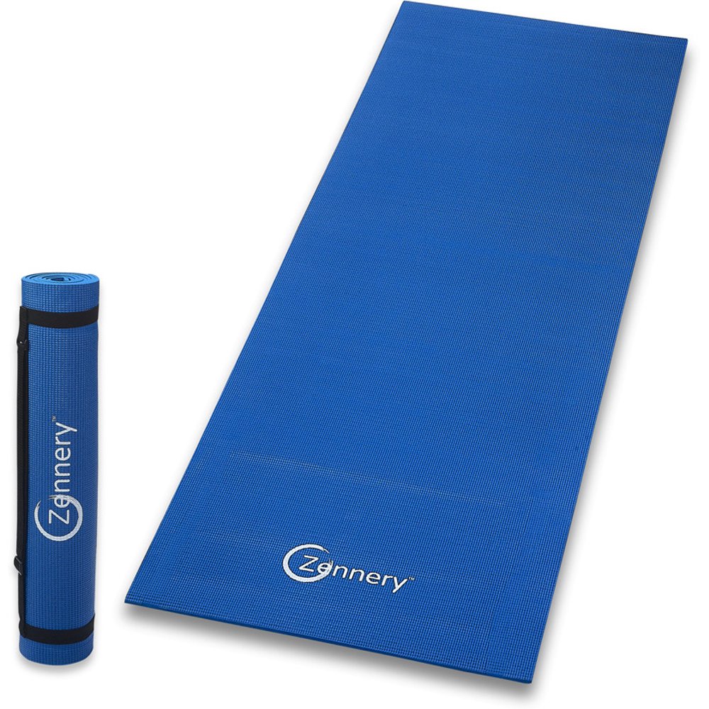 NonSlip Yoga Mat with Adjustable Carrying Strap Dark Blue Walmart