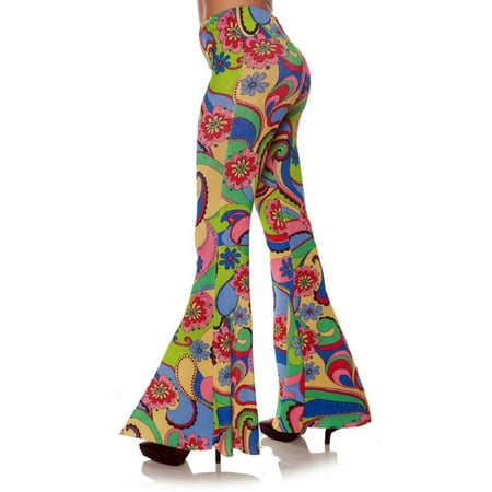 70 s Flower Power Costume Bell Bottoms Hippie Flare Pants Adult Women s XS XL Walmart
