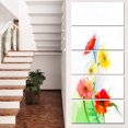 thumbnail image 1 of Still Life Colored Gerbera Flowers - Large Floral Canvas Art Print, 1 of 4