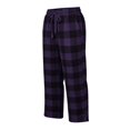 thumbnail image 7 of Cagogo Women Plus Size Capri Pants Elastic Waist Pockets Plaid Casual Cropped Lounge Pants Summer High Waisted Flowy Trousers for Party Work Beach, Purple 2XL, 7 of 7