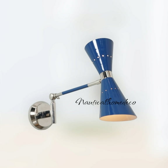 Articulated Swing Arm Brass Wall Lamp - Mid Century Sputnik Bedside Sconce - Handmade Wall Light Fixture for Home Decor & Housewarming Gift Single Light