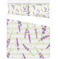 thumbnail image 1 of Juego de ropa de cama ABPHQTO 3 piezas Funda de edredón morado con flores de lavanda, 1 of 4