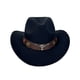 thumbnail image 2 of Sombrero de vaquero de fieltro negro con correa de piel de toro, unisex, 2 of 2