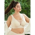 thumbnail image 2 of SHOWMALL Plus Size Everyday Bras for Women Soft Sleep Wirefree Bras Beige 2XL Full Coverage Bra, 2 of 10