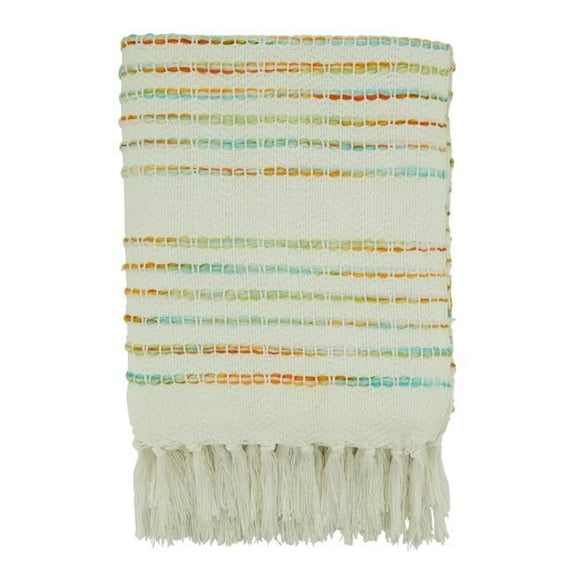 Saro Lifestyle Rainbow Stripe Throw Blanket