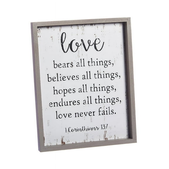 Evergreen Wooden Plaque, love, 8'' x 10'' x 1'' inches