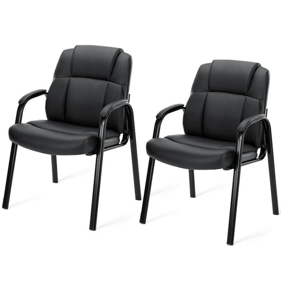 MCQ Set of 2 PU Leather Visitor Chair with Ergonomic Padding & Metal Legs – Perfect for Office Waiting Areas, Conference Spaces & Home Desks