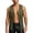 Army Green, variant on Men's Casual PU Leather Top Shirt Boho Fringe Trim Open Front Tassels Vest Cowboy Western Sleeveless Vest Jacket Waistcoat Black-A