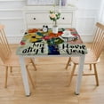 thumbnail image 3 of YANMS Colorful Butterfly Flowers Decorative It's Inspirational Quote Square Fitted Tablecloth White, 3 of 7