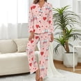 thumbnail image 4 of Top-kevin Women Long Sleeve Pajama Set Comfy Pjs Sets Wine Glasses Hearts Balloons 2 Piece Lounge Set, 4 of 6