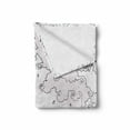 thumbnail image 2 of East Soft Flannel Fleece Throw Blanket, Koi Fish Swimming in Sketch Grunge Sea Waves Hand Dawn Traditional Artwork, Cozy Plush for Indoor and Outdoor Use, 50" x 60", White Black Grey, by Ambesonne, 2 of 6