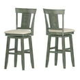 thumbnail image 2 of Weston Home Sheena Panel Back Bar Height Wood Swivel Stool, Antique Sage, 2 of 6