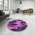 thumbnail image 4 of Ahgly Company Machine Washable Indoor Square Transitional Purple Area Rugs, 8' Square, 4 of 7