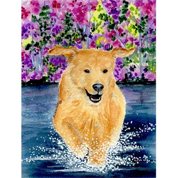 28 x 40 in. Golden Retriever House Size Canvas Flag