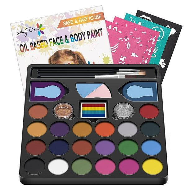 Maydear Oil Based Face Painting Kit, 20 Colors Professional Face Paint Palette