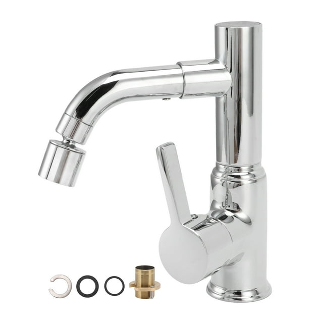 Grifo de fregadero con rosca G1, giratorio 360 grados, extensible, con pantalla digital, cromado, para cocina y baño.