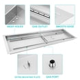 thumbnail image 2 of Haosegd 48 * 14 inch Rectangular Fire Pit Pan Kit, for Indoor or Outdoor Large Built-in Fire Table. Stainless Steel Drop-in Fire Pit Pan with H-Shaped Burner, Spark Ignition Kit 185000BUT, 2 of 4