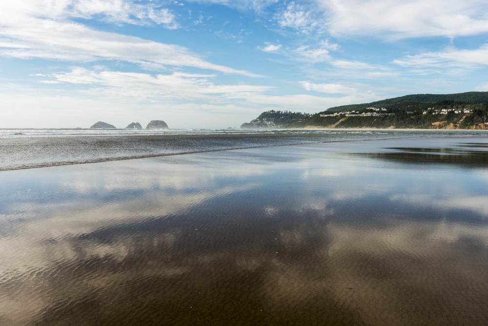 The beach reflects near Netarts Bay on the Oregon Coast Netarts Oregon