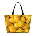thumbnail image 2 of Fuzoiu Ripe Yellow Lemon Print Waterproof Beach Tote Bag for Women Girls with Zipper,Sandproof Pool Swim Bag,Large Capacity Beach Travel Bag for Pool Swim Travel Everyday, 2 of 7