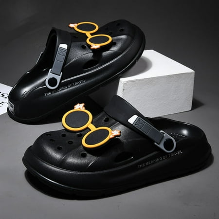 

Hole shoes men‘s summer fashionable outdoor beach sandals men‘s two-way wear non-slip wear-resistant closed toe half slippers