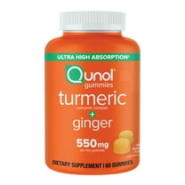 Qunol Turmeric and Ginger Gummies, Gummy with 500mg Turmeric   50mg Ginger,  For Joint Support Supplement, Ultra High Absorption Tumeric and Ginger