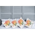 thumbnail image 2 of Ambesonne Rose Throw Pillow Cover 4 Pack, Lively Petals Botany Art, 16", Green Orange Coral, 2 of 7