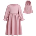 thumbnail image 3 of REDARER Baby Girls Prayer Dress Clothes for Toddler Kids Long Sleeve Abaya with Hijab Two Piece Set,2-3 Years, 3 of 8