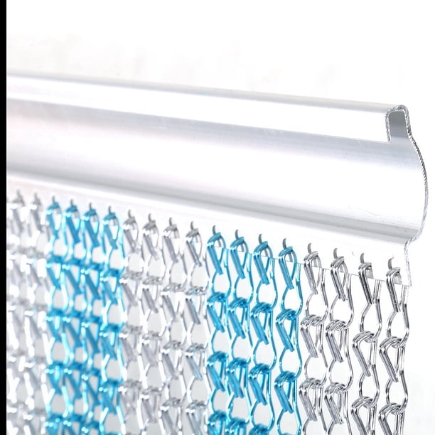 Cortina de Tiras de Cadena de Metal de Aluminio Moscas Control de Insectos Decoración Pantalla de Puerta Para Cocinas y Tiendas