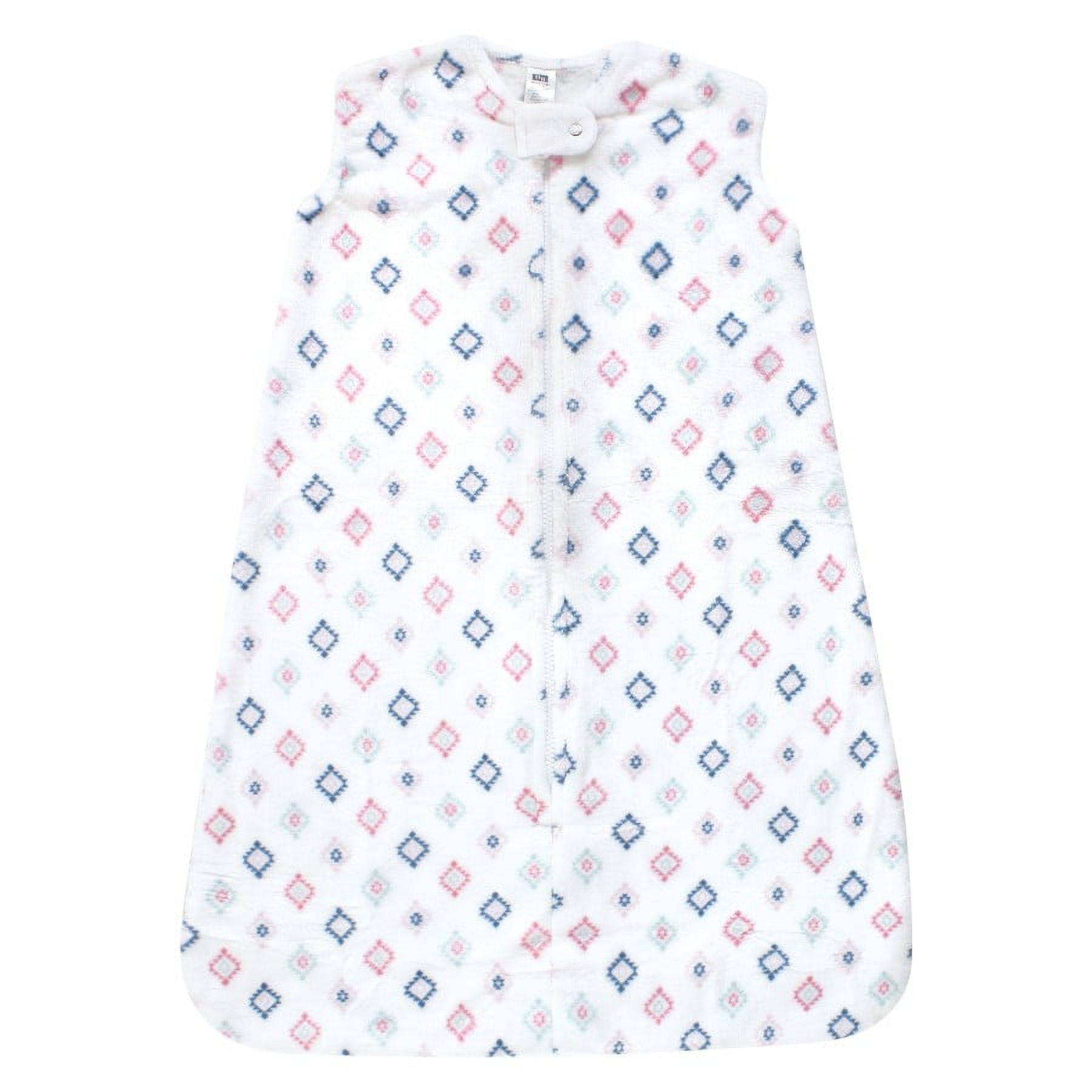 Hudson Baby Infant Girl Plush Sleeping Bag, Sack, Blanket, Sleeveless Diamond, 12-18 Months