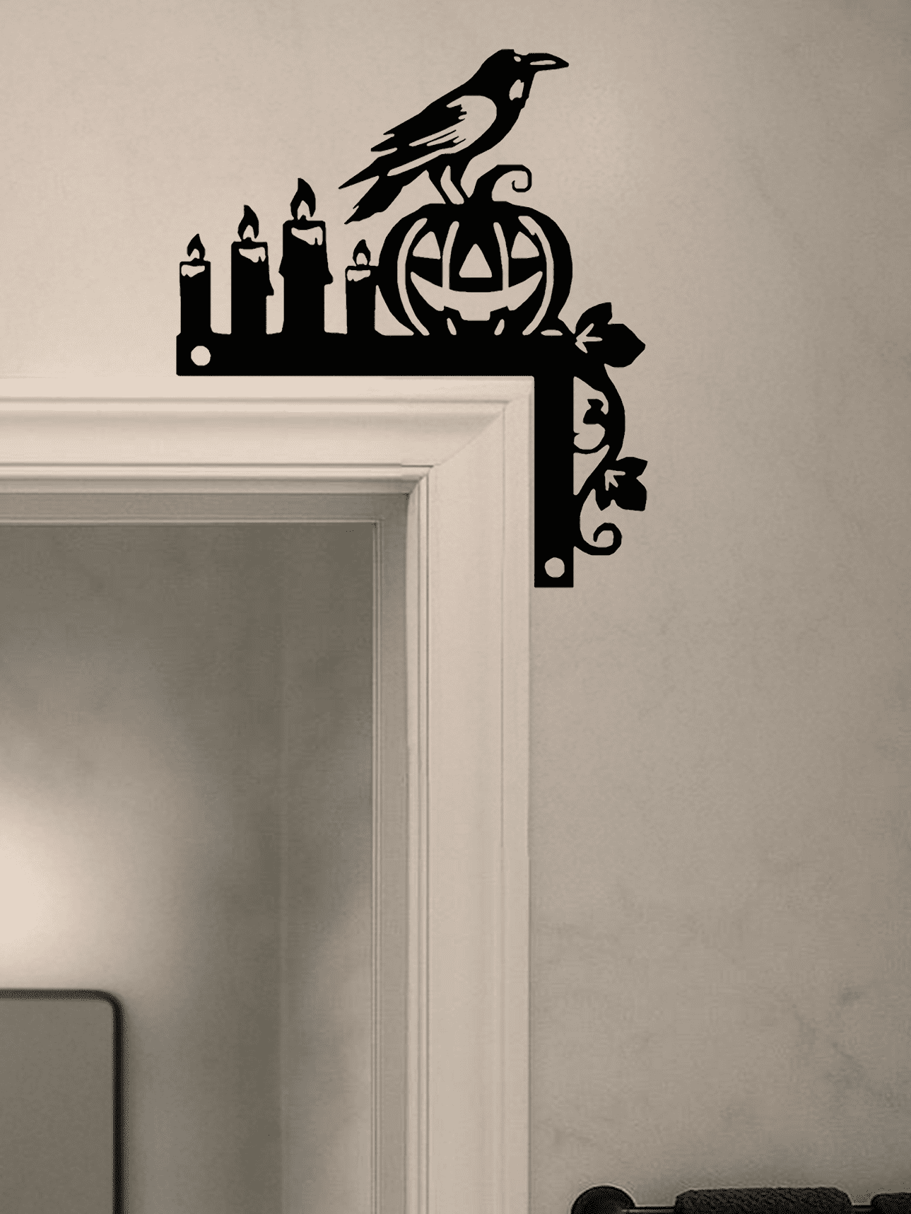 Gothic Witch Cauldron Door Hanger Heavy Duty Metal Silhouette Wall Decor for Halloween Christmas Holiday Indoor Outdoor Home Office Gift