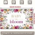 thumbnail image 4 of Baby in Bloom Backdrop A Little Wildflower is On The Way Background for Girls Pink Golden Roses Green Leaves Floral Baby Shower Party Decorations Banner Supplies Photo Booth Props, 4 of 4
