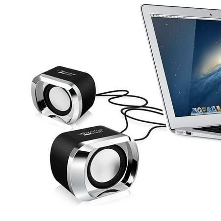 Computer Speakers BeBomBasics SP20 Usb 2.0 Multimedia Small Desktop Speaker with Stereo Sound for Laptops and PC or TV,3.5mm