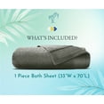thumbnail image 3 of 100% Cotton Bath Sheet - Extra Large Size, Very Soft & Fluffy, Quick Dry & Highly Absorbent, Gray - 33" x 70", 3 of 9
