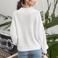 thumbnail image 3 of Suéter de Punto Gibobby Para Mujer Cuello Redondo Estampado Manga Larga Mezcla De Lana Cálida Blanco L, 3 of 5