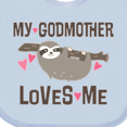 thumbnail image 4 of Inktastic My Godmother Loves Me Girls Sloth Girls Baby Bib, 4 of 4
